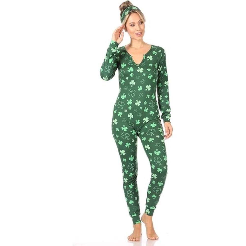 Sho sho St Patrick’s Day Irish four leaf clover adult one piece size small